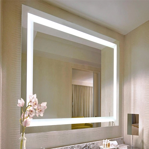 Modern wall mounted LED lighted bathroom vanity mirror with lights