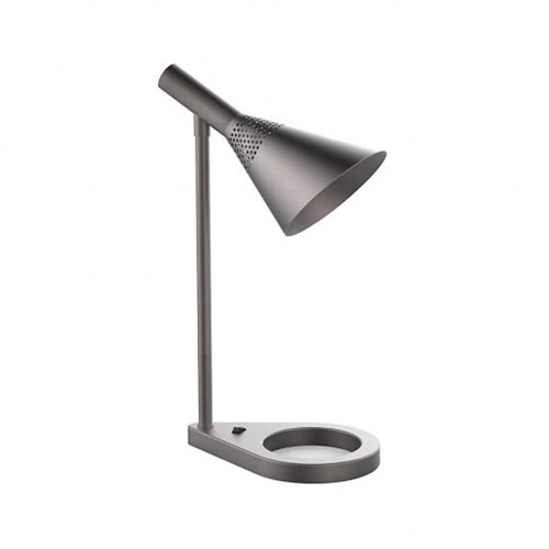 Mid century modern dark gray metal desk lamp for reading