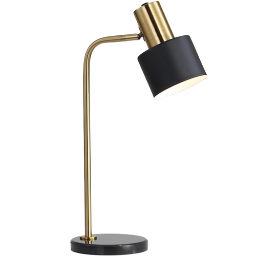 Mid Century Modern Black And Brass Metal Adjustable Desk Lamp