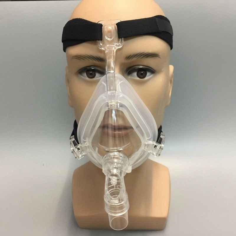 Full face silicone CPAP mask with headgear