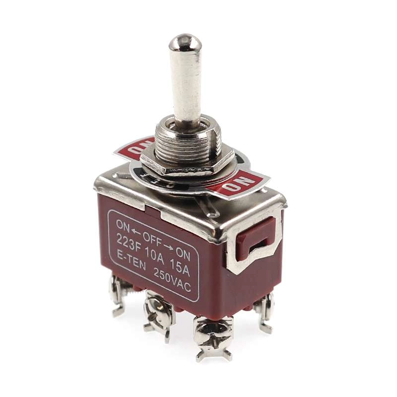 6 pin 15 amp dpdt momentary waterproof toggle switch AC