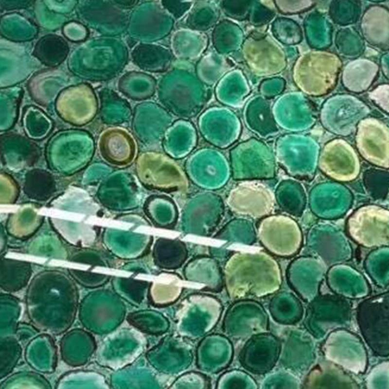 Green Agate slab Composited With Glass Tile