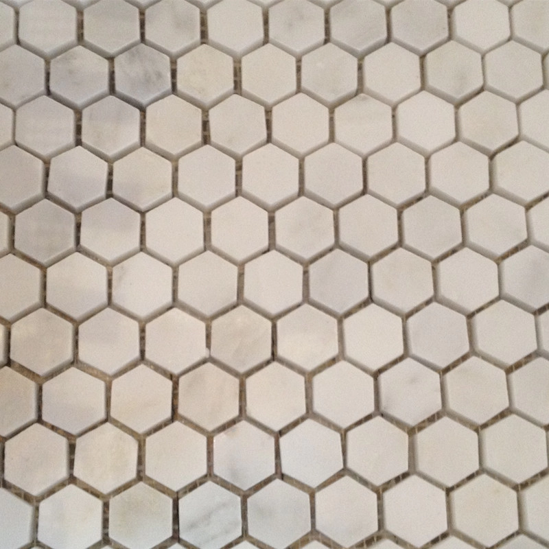 Hexagon Oriental White Marble Mosaic Tiles