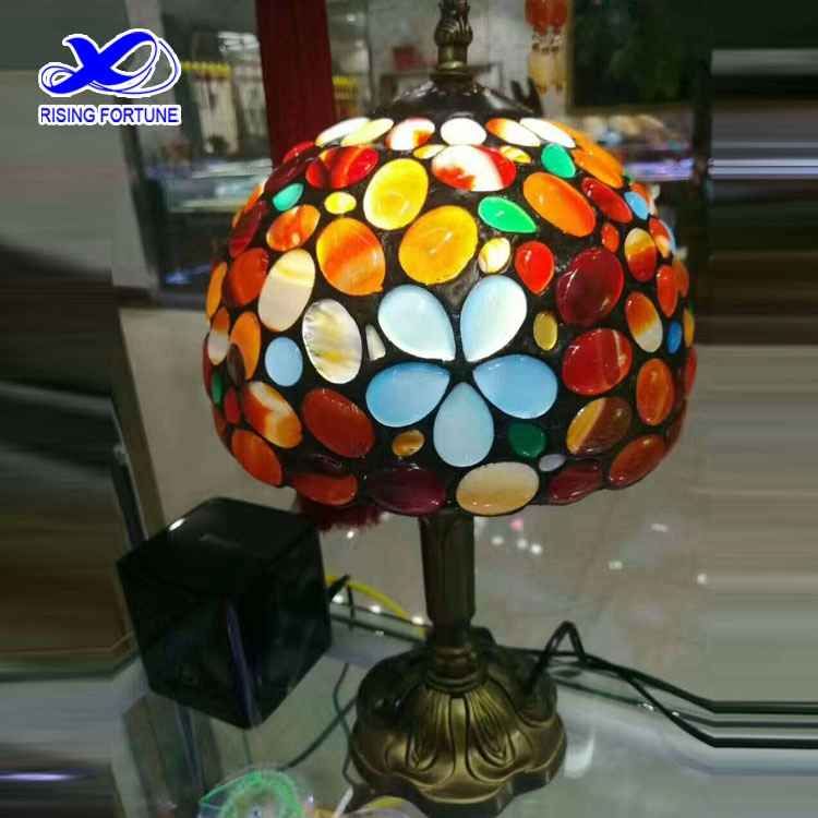 Colorful agate table lamp shade