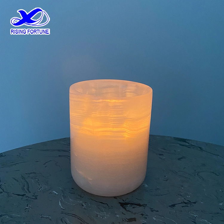 Wholesale Luxury White and Pink Onyx Candle Jar Suppliers