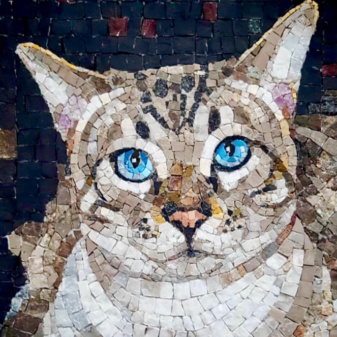 cat marble mosaic