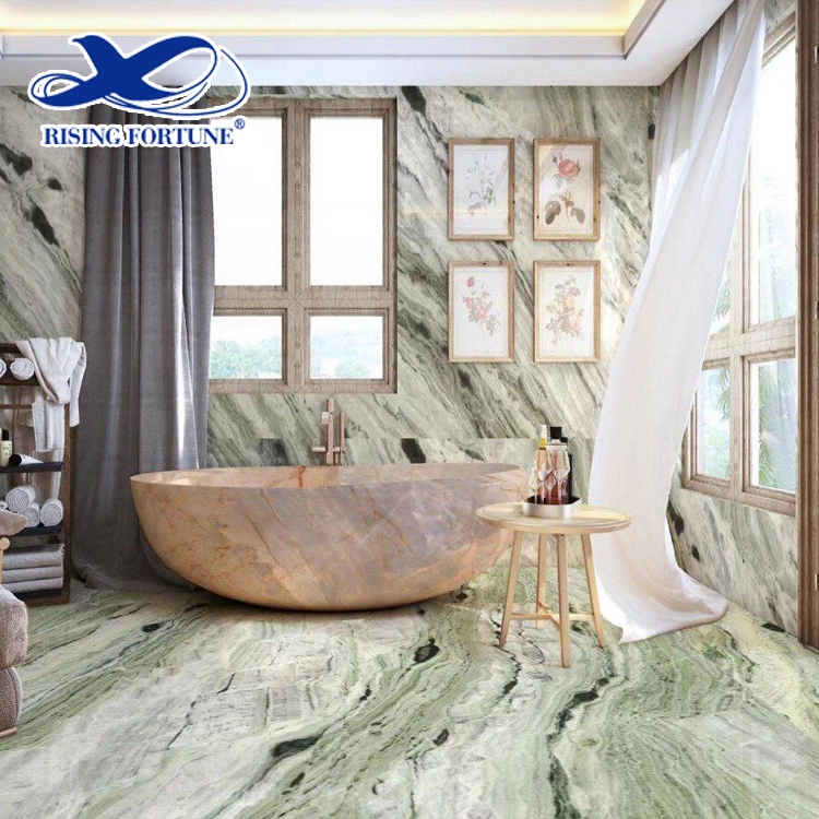 Trendy Green Marble Raggio Verde Marble for Bathroom Interior Decoration