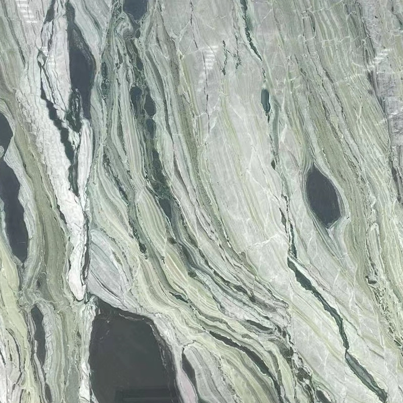 Polished Green Shangri La Jade Marble Big Slabs
