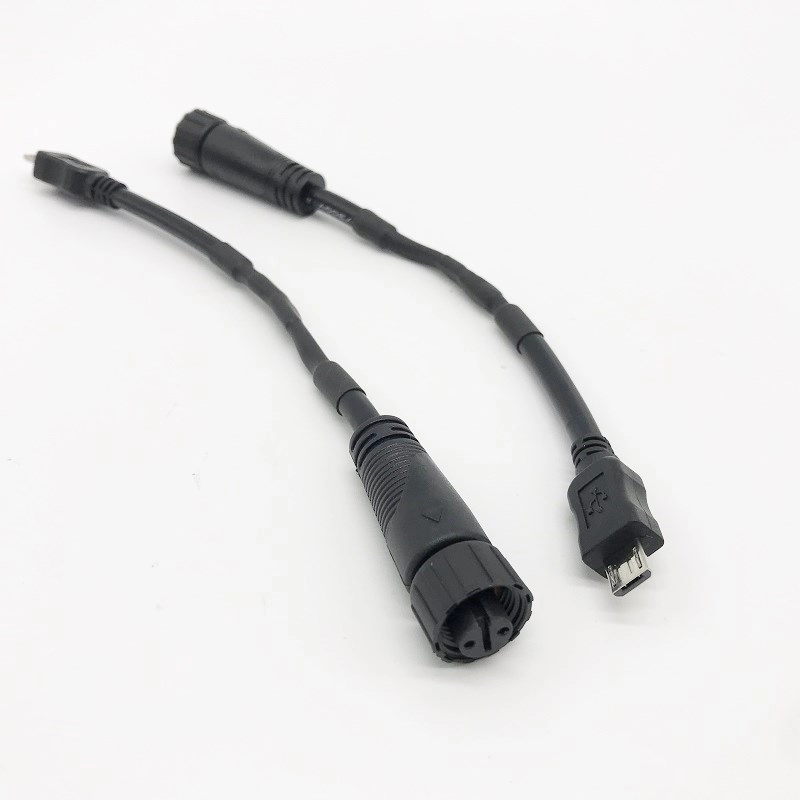 Circular Standard Size 2 Pin Connector To Micro USB Cable