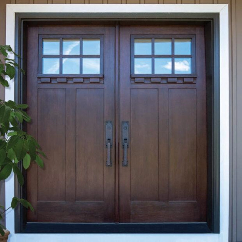 LD-ED15 Casement double entry door wood main entrance door