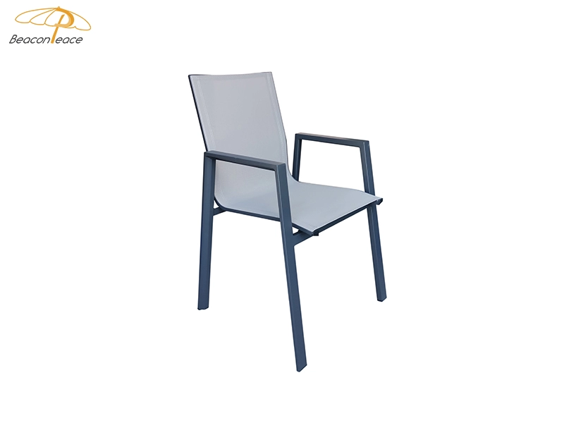 Outdoor Dining Chair Aluminum Sling Arm Chair