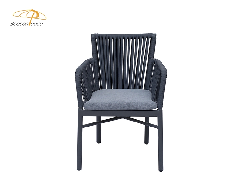 Hotel Cafe Modern Outdoor Textilene Rope Dining Chair