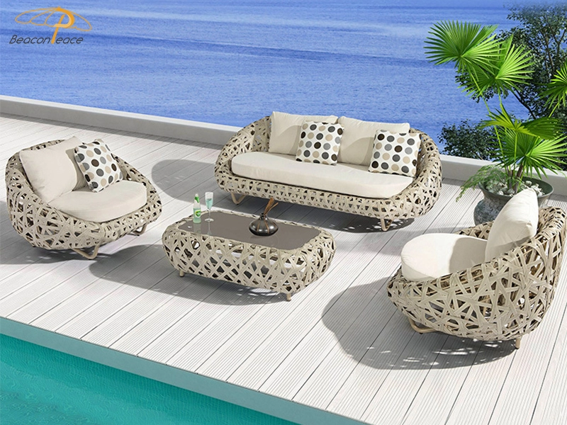 Outdoor Modern Rattan Aluminum Garden Waterproof Sofa Lounge