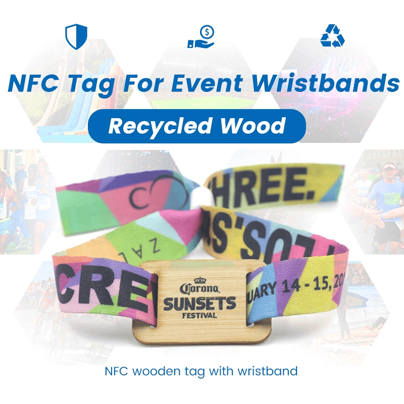 RFID Eco-Friendly 13.56MHz NFC Wooden Smart Tag Bamboo Wristbands Manufacturer