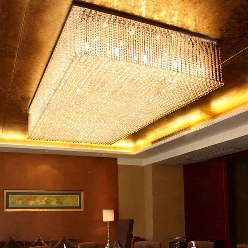 Rectangular luxury hotel modern crystal chandeliers