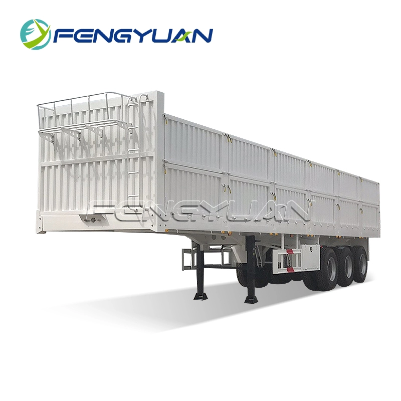 Bulk cargo transport 40-60 Ton 3 axle sidewall semi truck trailer price for sale