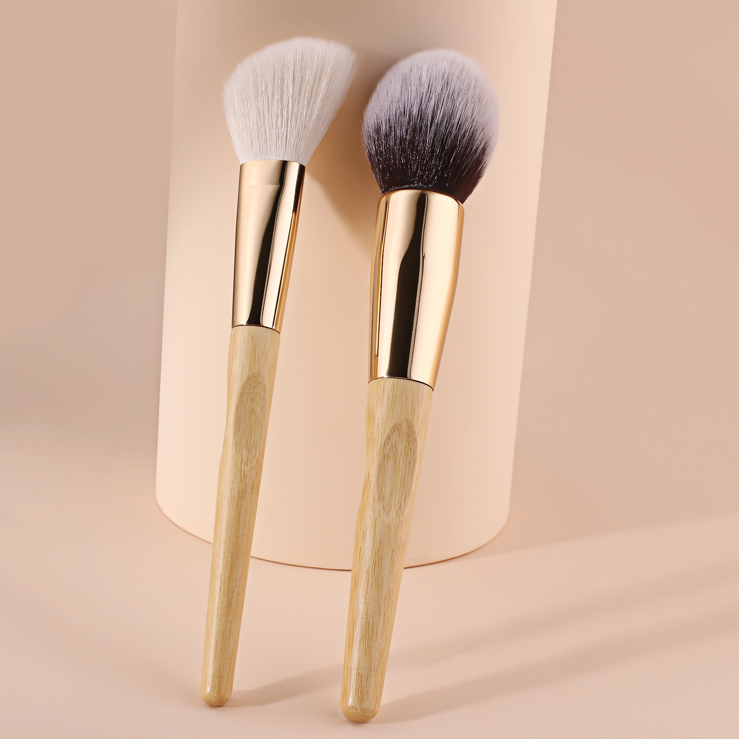 Amazon Bamboo Makeup Brushes Custom Logo Natural Bamboo Handle Makeup Brushes Set