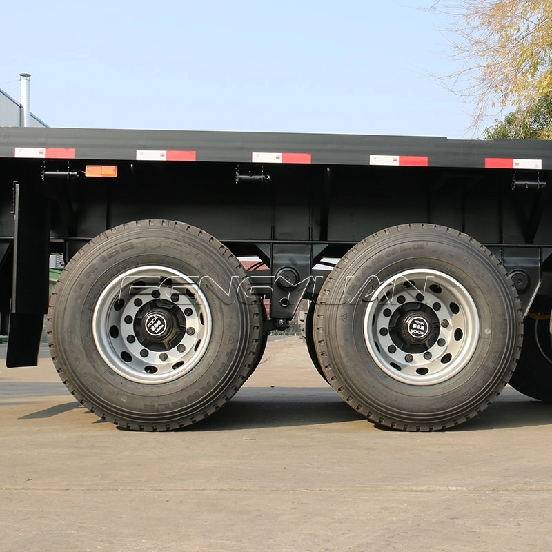 3 Axle 40 ft flatbed container transportation trailers with twist locks