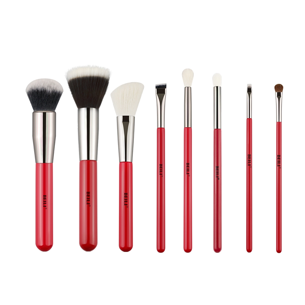 BEILI 8pcs red pro high end makuep brushes