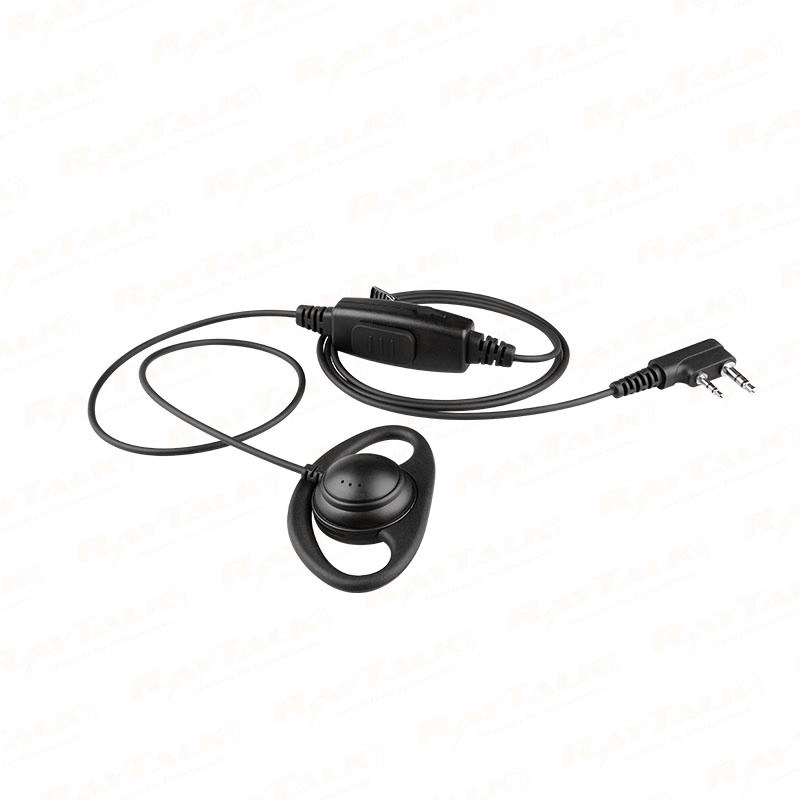 EM-3219 D-shape earhook security earpiece earphone with lapel microphone ptt