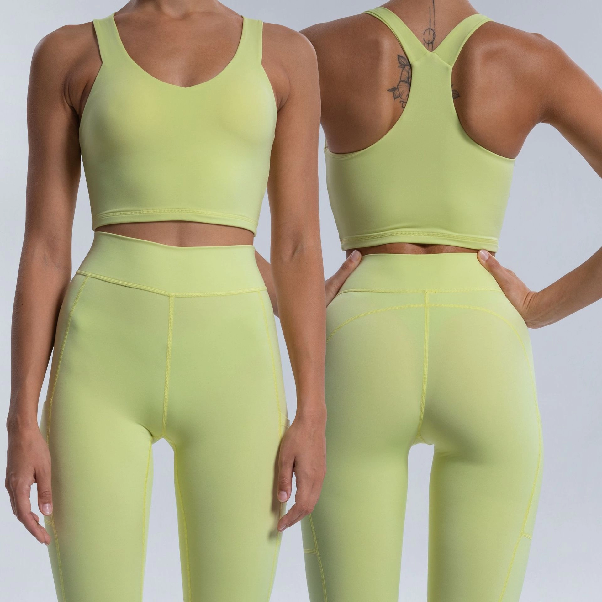 Custom Logo Women Sport Clothes Ladies Gym Fitness Active Wear High Waisted Pants Seamless Yoga Set
