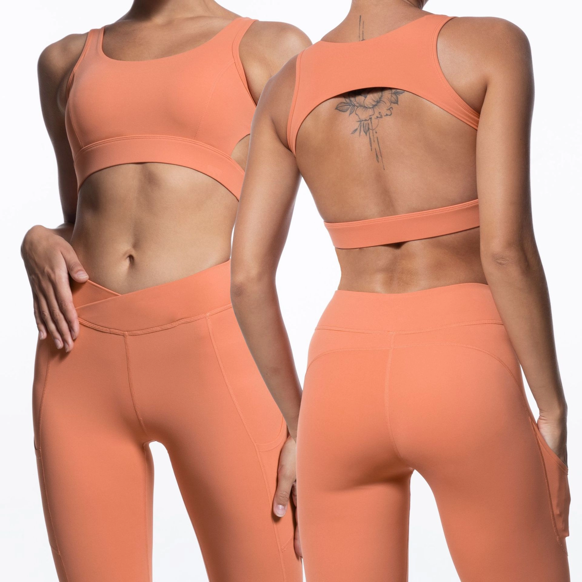 Recycled Fabric Sportswear Sustainable Yoga Elasticity Sport Wear Logo Yoga Activewear Set Wholesale
