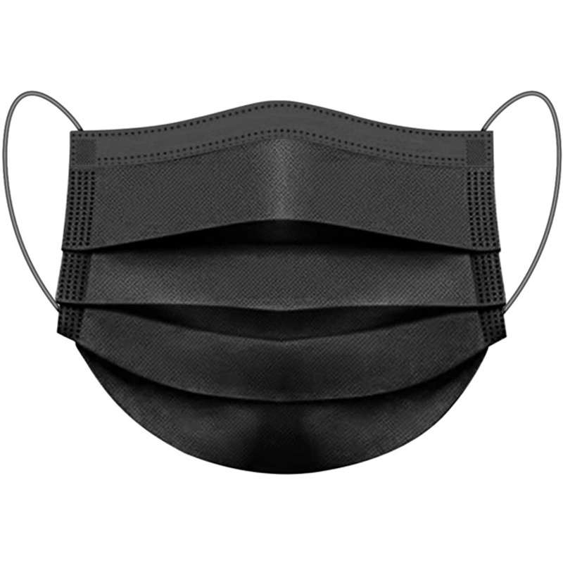 Black Single Use Flat Ear-Loop Face Mask (50 Count)