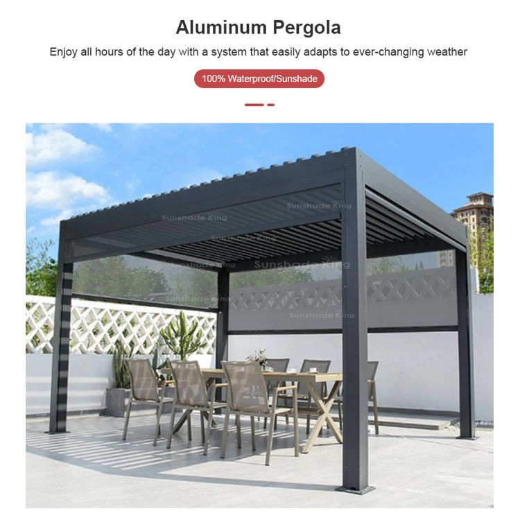Outdoor Modern Folding Aluminium Pergola Electric Sunshade