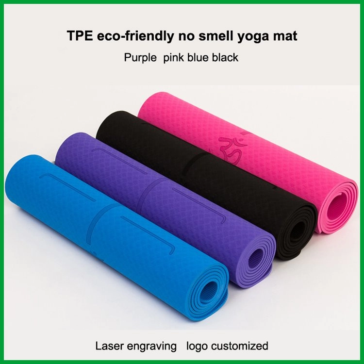 2021 new custom Anti-slip Eco Friendly Fitness TPE Yoga Mat factory price