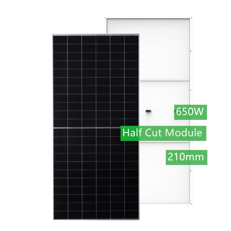 FOTOVO 650W mono-facial single glass Monocrystalline half-cut cell Solar Panels with High power output