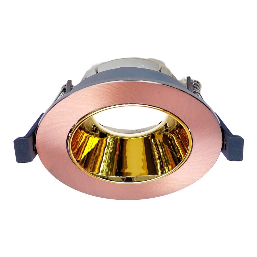 MR16 GU10 Fixture Aluminum Ring Recessed Adjustable Round Brush Red Copper Finish