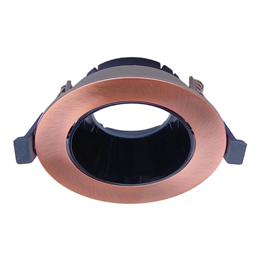 MR16 GU10 Fixture Aluminum Ring Recessed Adjustable Round Brush Red Copper Finish