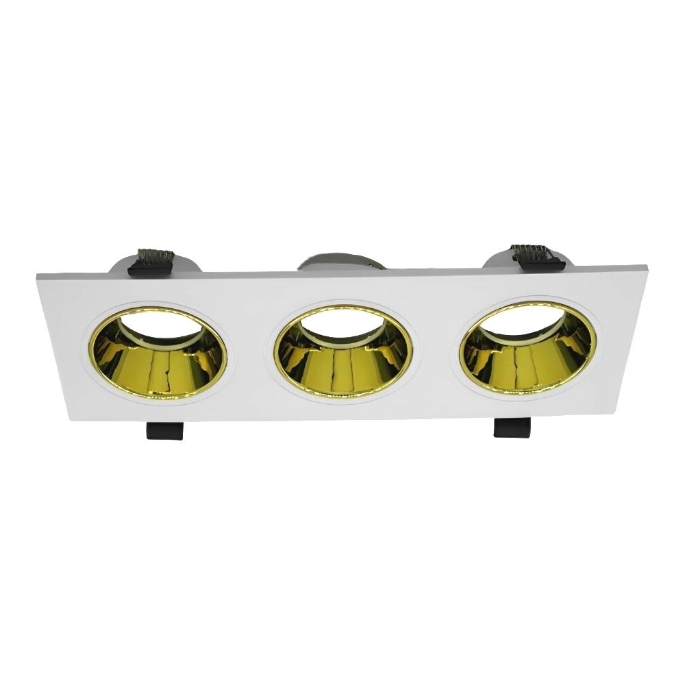Mr16 Light Fixtures Recessed Aluminum Frame Adjustable 1/2/3 Lamp Head White Finish
