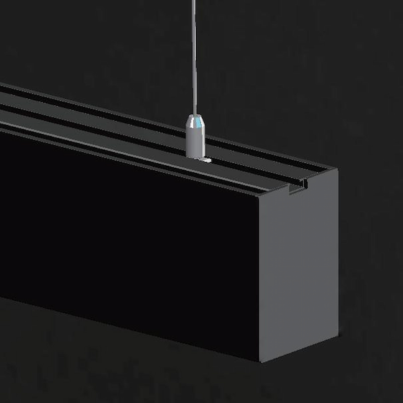 Anit Glare Led Linear Pendant Lights Black Prism Diffuser 30W Office Lighting