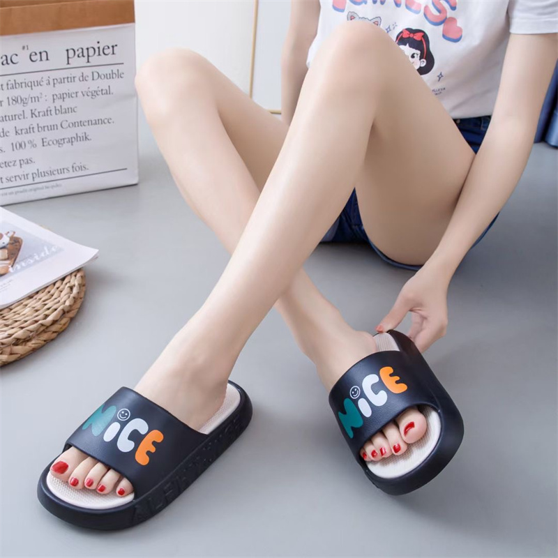 Summer Flat Slide Bathroom Laides Printed Nice Slippers