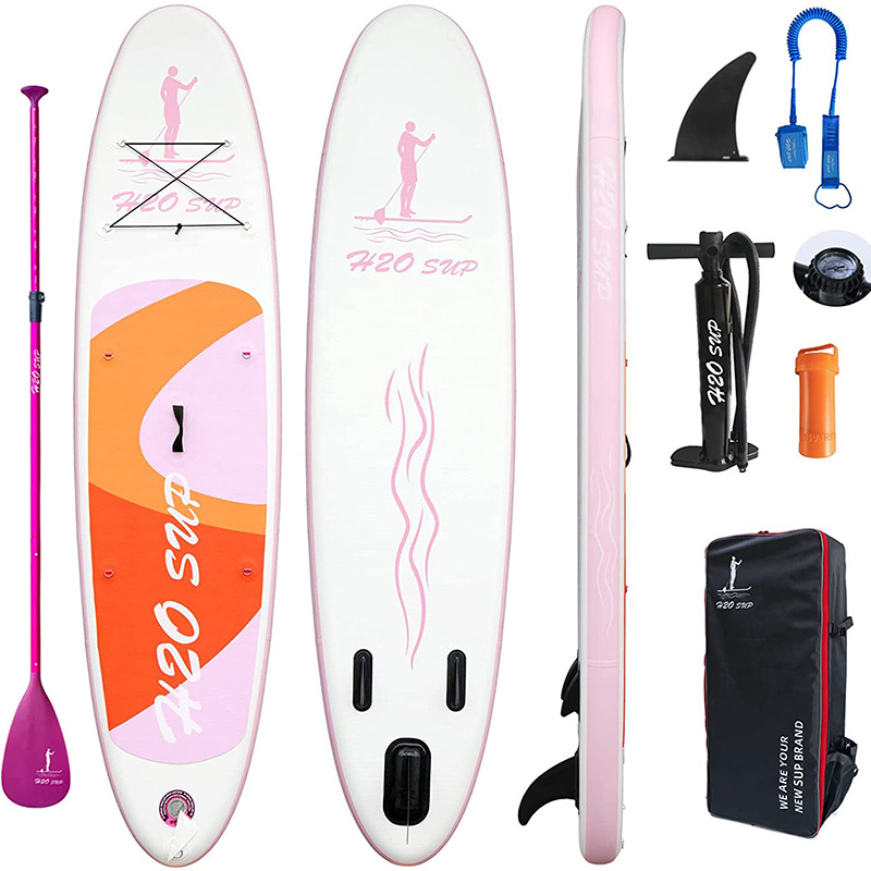 Double layer pink color inflatable paddle board in 10'6''