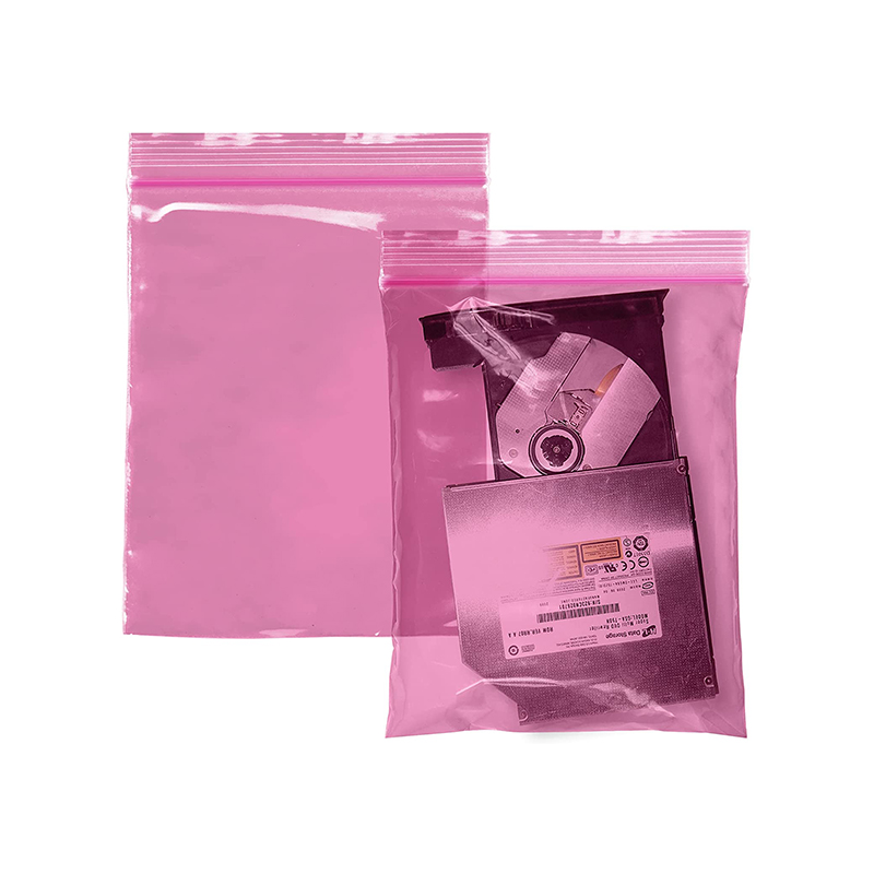 Customized pink Anti-Static Ziplock Bags For electronic components