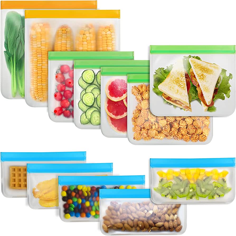 Plastic Reusable PE Printed Food Storage Organizer Slider Ziplock Freezer Bags