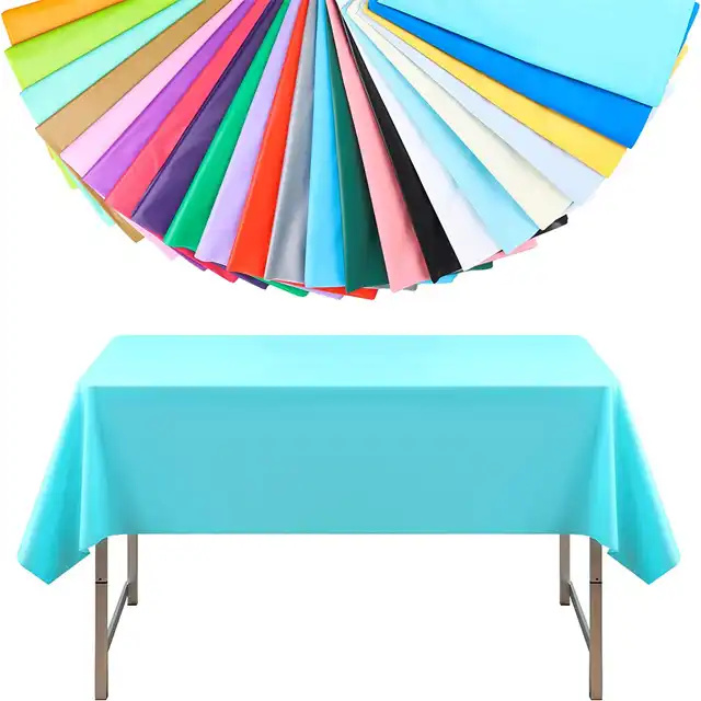8 Feet Navy Blue Rectangular Plastic Tablecloth