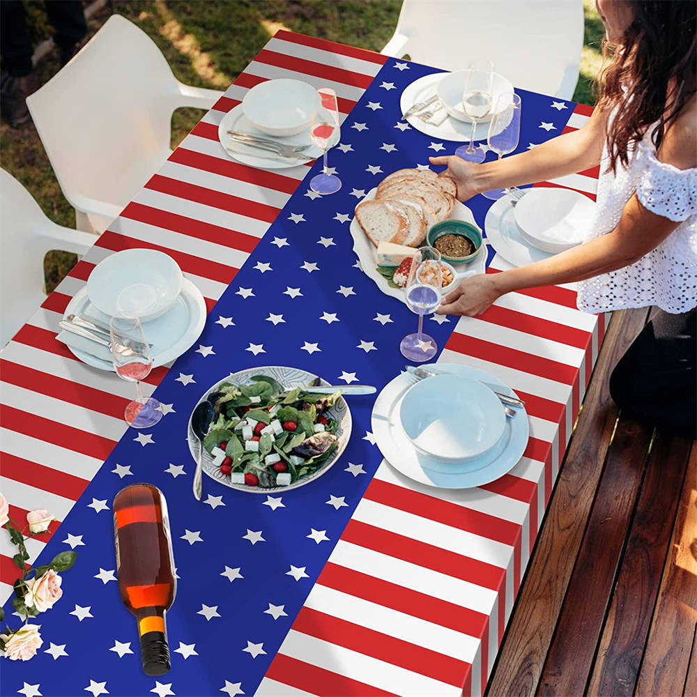 4th of July Disposable American Flag Tablecloths