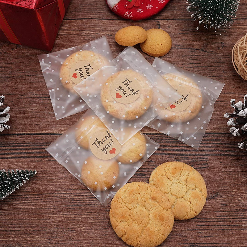Customized colorful printed plastic gift biscuit bags