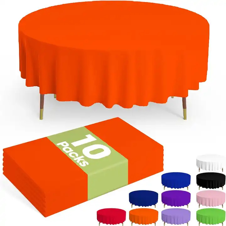 Disposable Plastic Round Red Table Covers
