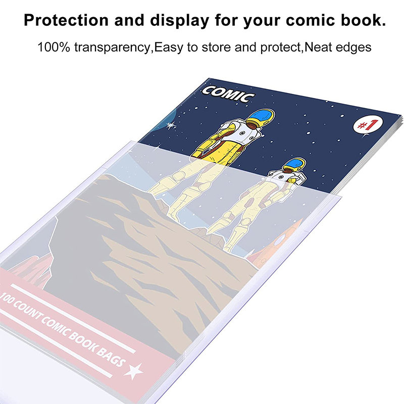 Transparent Acid-Free and Reusable Comic Book Sleeves