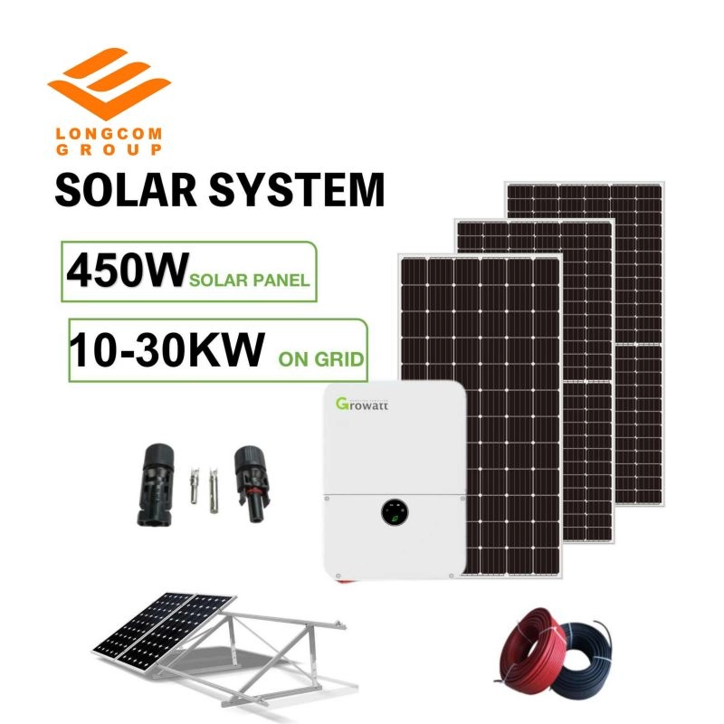 TUV CE Certificate Kit Solar Power on Grid Solar System 10-30kw Solar Panel System