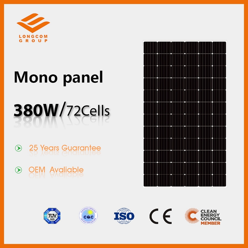 High Efficiency 380W Solar Panel Mono with CE TUV Certificate