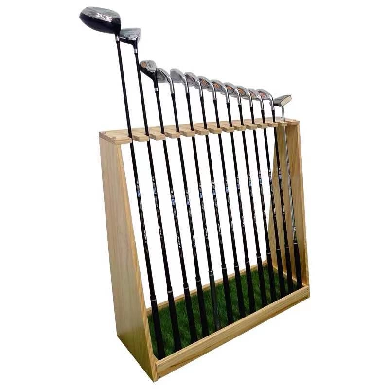 Solid wood golf club holder