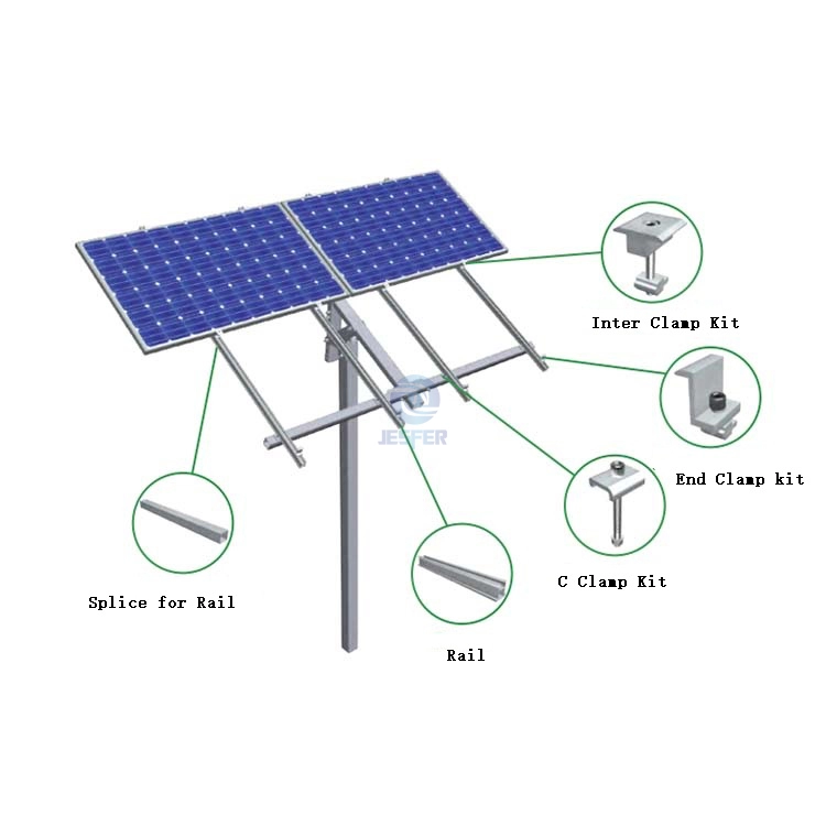 Single Pole Ground Mount For Solar Pumping Structure System