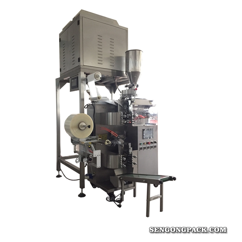C18DX tea sachet packing machine with tag,line (4 head weigher)