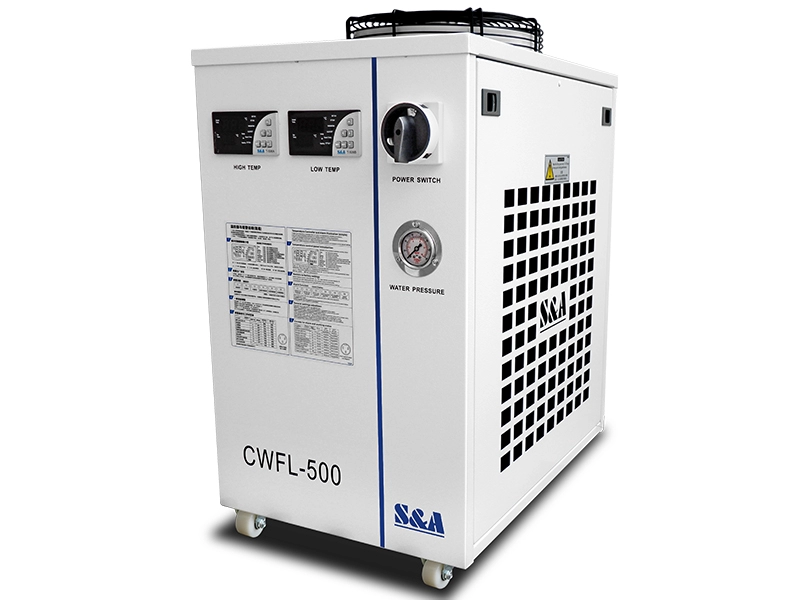 Dual temperature water chillers CWFL-500 for 500W fiber laser