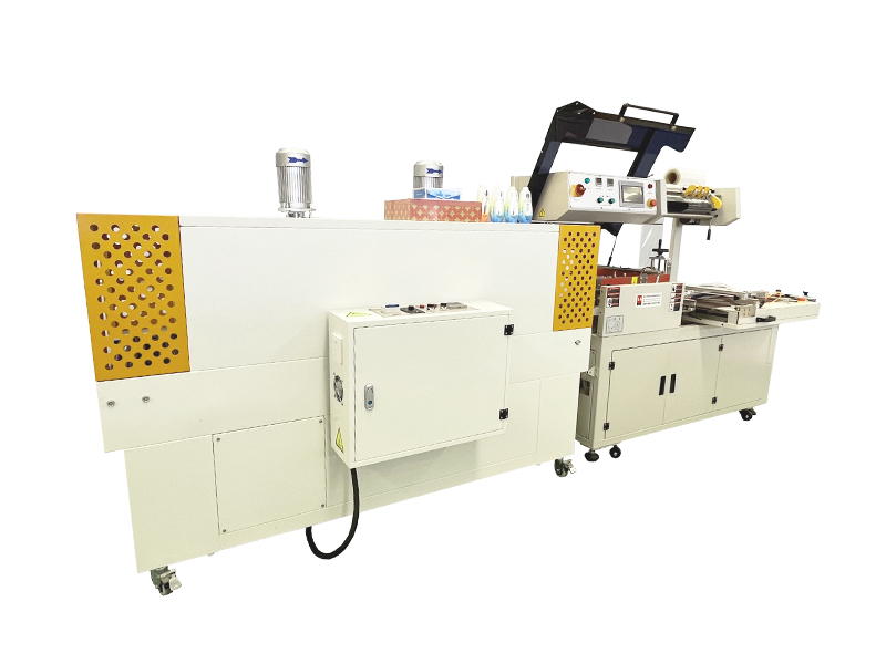 L bar sealing and cutting machine with shrink tunnel